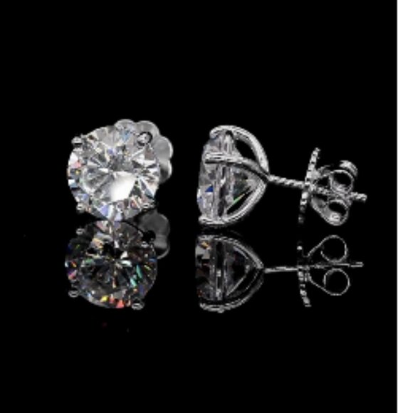 Bethenny Frankel x Anna Zuckerman Just Like Diamonds 4 Carat Studs New - Picture 3 of 5